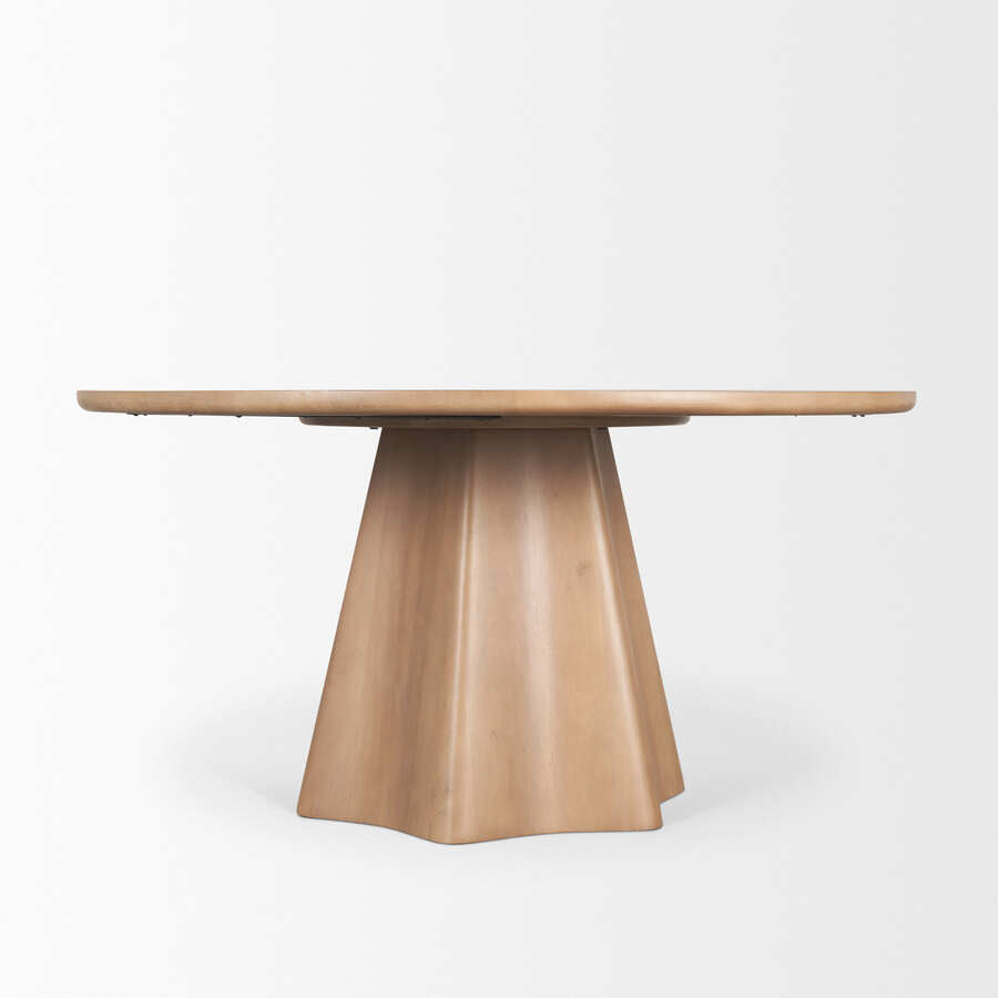 Mercana Jovani 60" Solid Light / Dark Brown Mango Wood Round Dining Table
