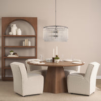 Mercana Jovani 60" Solid Light / Dark Brown Mango Wood Round Dining Table