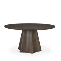 Mercana Jovani 60" Solid Light / Dark Brown Mango Wood Round Dining Table