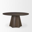 Mercana Jovani 60" Solid Light / Dark Brown Mango Wood Round Dining Table