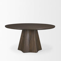 Mercana Jovani 60" Solid Light / Dark Brown Mango Wood Round Dining Table