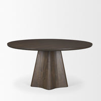 Mercana Jovani 60" Solid Light / Dark Brown Mango Wood Round Dining Table
