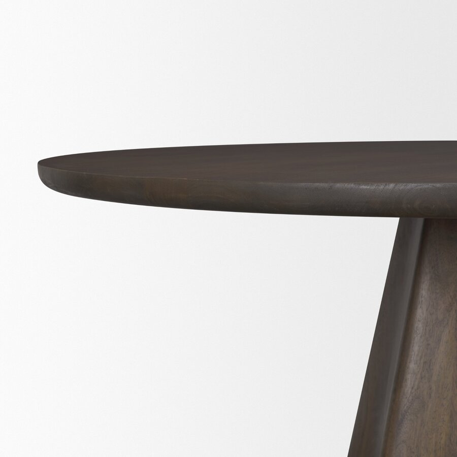 Mercana Jovani 60" Solid Light / Dark Brown Mango Wood Round Dining Table
