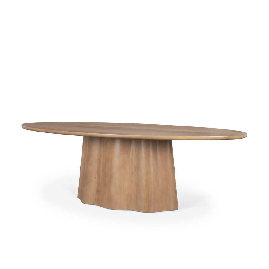 Mercana Jovani 94" Solid Light / Dark Brown Mango Wood Round Dining Table