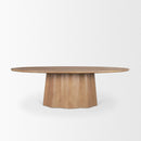 Mercana Jovani 94" Solid Light / Dark Brown Mango Wood Round Dining Table