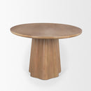 Mercana Jovani 94" Solid Light / Dark Brown Mango Wood Round Dining Table
