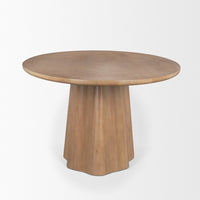 Mercana Jovani 94" Solid Light / Dark Brown Mango Wood Round Dining Table