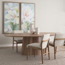 Mercana Jovani 94" Solid Light / Dark Brown Mango Wood Round Dining Table