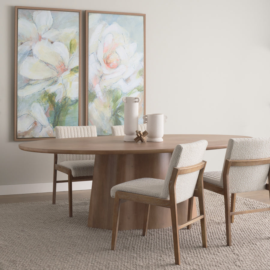 Mercana Jovani 94" Solid Light / Dark Brown Mango Wood Round Dining Table