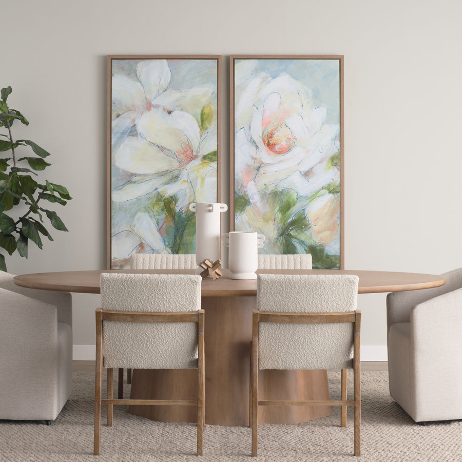 Mercana Jovani 94" Solid Light / Dark Brown Mango Wood Round Dining Table