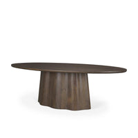 Mercana Jovani 94" Solid Light / Dark Brown Mango Wood Round Dining Table