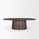 Mercana Jovani 94" Solid Light / Dark Brown Mango Wood Round Dining Table