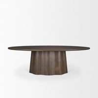 Mercana Jovani 94" Solid Light / Dark Brown Mango Wood Round Dining Table
