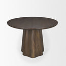 Mercana Jovani 94" Solid Light / Dark Brown Mango Wood Round Dining Table