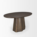 Mercana Jovani 94" Solid Light / Dark Brown Mango Wood Round Dining Table