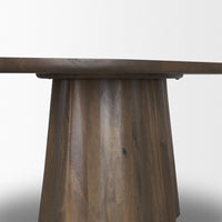 Mercana Jovani 94" Solid Light / Dark Brown Mango Wood Round Dining Table