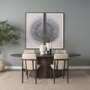 Mercana Jovani 94" Solid Light / Dark Brown Mango Wood Round Dining Table