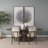 Mercana Jovani 94" Solid Light / Dark Brown Mango Wood Round Dining Table