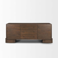 Mercana Jonan Dark Brown Wood With Dark Aged Brass 2 Door 3 Drawer Sideboard