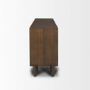 Mercana Jonan Dark Brown Wood With Dark Aged Brass 2 Door 3 Drawer Sideboard
