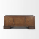 Mercana Jonan Dark Brown Wood With Dark Aged Brass 2 Door 3 Drawer Sideboard