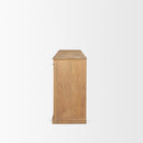 Mercana Braxton Brown Solid Wood with Antiqued Aged Brass Knobs 3 Drawer 6 Door Sideboard
