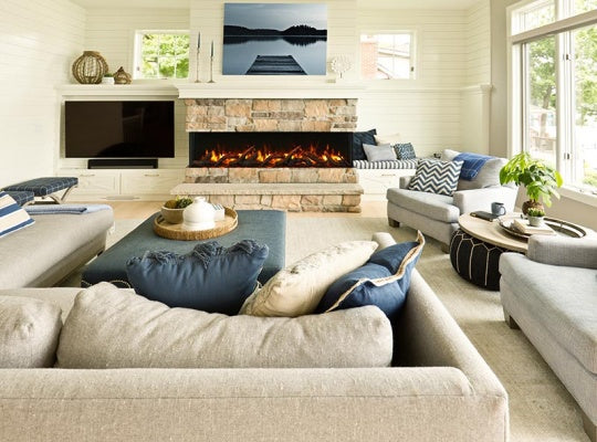 Amantii 72" Unit - 10 5/8" In Depth 3 Sided Glass Fireplace