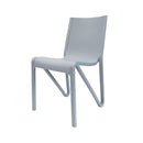 Lagoon Toppy Stackable Modern V Dinning Chair - Cool Grey/Dark Grey/White 4 pcs Set