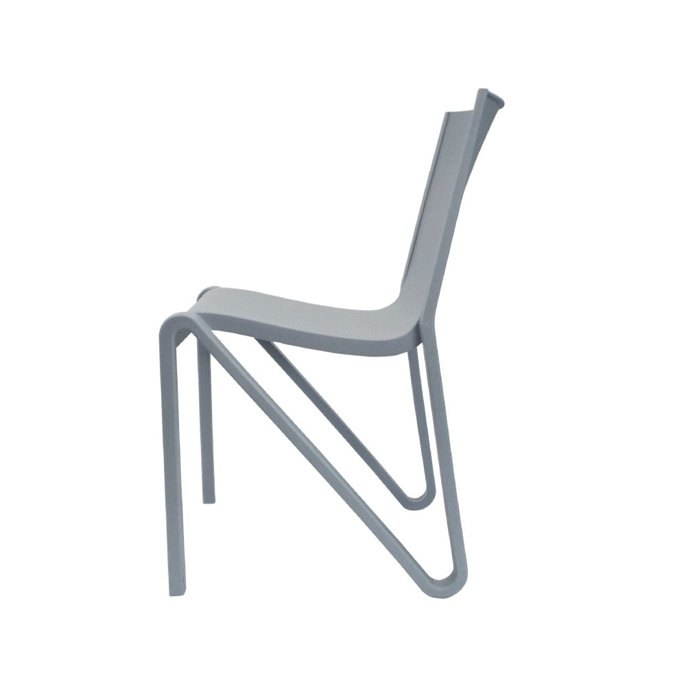 Lagoon Toppy Stackable Modern V Dinning Chair - Cool Grey/Dark Grey/White 4 pcs Set
