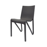 Lagoon Toppy Stackable Modern V Dinning Chair - Cool Grey/Dark Grey/White 4 pcs Set