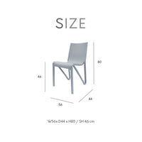 Lagoon Toppy Stackable Modern V Dinning Chair - Cool Grey/Dark Grey/White 4 pcs Set