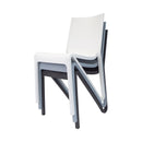 Lagoon Toppy Stackable Modern V Dinning Chair - Cool Grey/Dark Grey/White 4 pcs Set