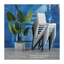 Lagoon Toppy Stackable Modern V Dinning Chair - Cool Grey/Dark Grey/White 4 pcs Set