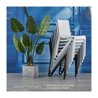 Lagoon Toppy Stackable Modern V Dinning Chair - Cool Grey/Dark Grey/White 4 pcs Set
