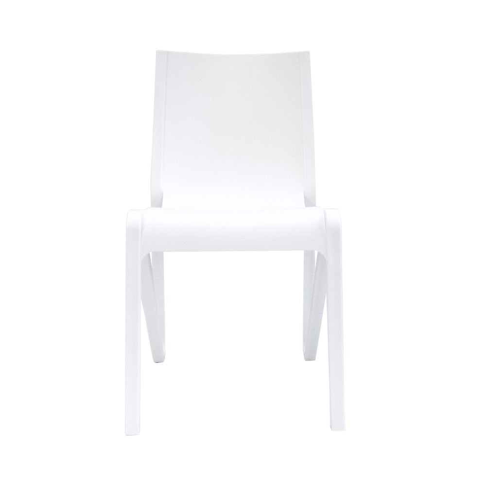 Lagoon Toppy Stackable Modern V Dinning Chair - Cool Grey/Dark Grey/White 4 pcs Set
