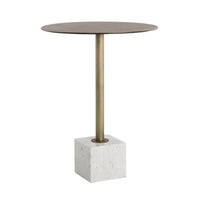 Sunpan Kata Bar Table in Grey / White Marble