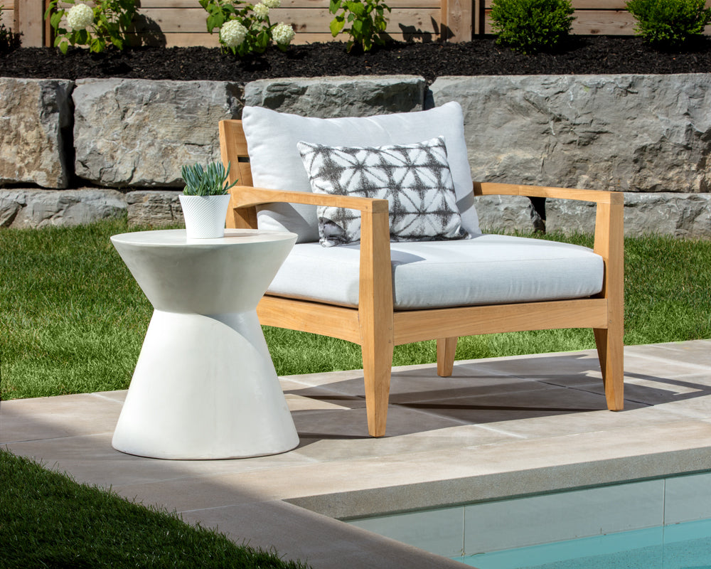 Sunpan Astley End Table - Anthracite Grey / Black / White
