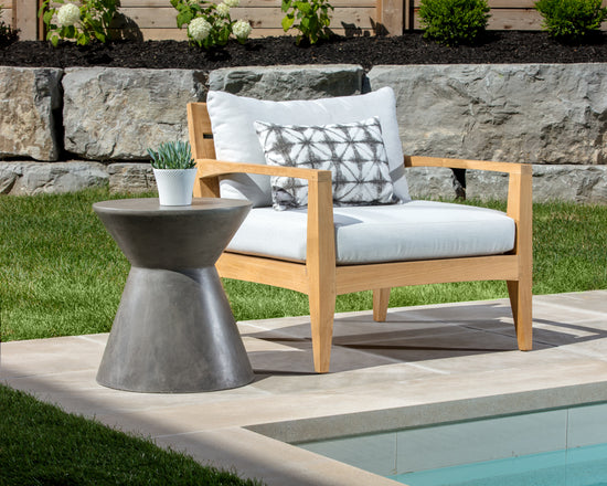 Sunpan Astley End Table - Anthracite Grey / Black / White