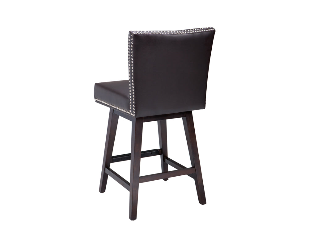 Sunpan Vintage Swivel Counter Stool - Brown/Castillo Cream/Coal Black/Havana Dark Brown/Overcast Grey