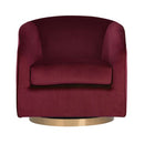 Sunpan Hazel Swivel Lounge Chair in Gold - Belfast Heather Grey / Black Sky / Blush Sky / Burgundy Sky / Deep Green Sky / Navy Blue Sky / Dark-Bronze Gold Sky
