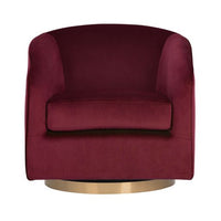 Sunpan Hazel Swivel Lounge Chair in Gold - Belfast Heather Grey / Black Sky / Blush Sky / Burgundy Sky / Deep Green Sky / Navy Blue Sky / Dark-Bronze Gold Sky