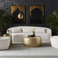 Sunpan Soraya Ottoman - Dove Cream