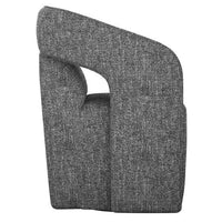 Sunpan Kendrick Wheeled Dining Armchair in Abbington Black / Moto Stucco / Nash Zebra