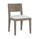 Sunpan Francis Dining Chair in Ash Grey-Linoso Ivory / Dark Brown-Linoso Light Grey