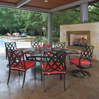 Woodard Apollo Swivel Rocker Dining Arm Chair with Cushion Option