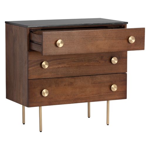 Sunpan Keely Dresser - Black Marble Marble - Cafe