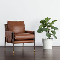 Sunpan Mauti Lounge Chair Brown - Shalimar Tobacco Leather