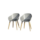 Internaitonal Home Miami Amazonia 2-Piece Chairs Set | Teak Finish/Eucalyptus Wood | Ideal for Outdoors and Indoors
