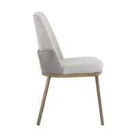 Sunpan Marie Dining Chair Belfast Heather Grey-Bravo Metal / Belfast Oatmeal-Bravo Cognac - Set of Two