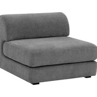 Sunpan Harmony Modular Armless Chair in Danny Dark Grey